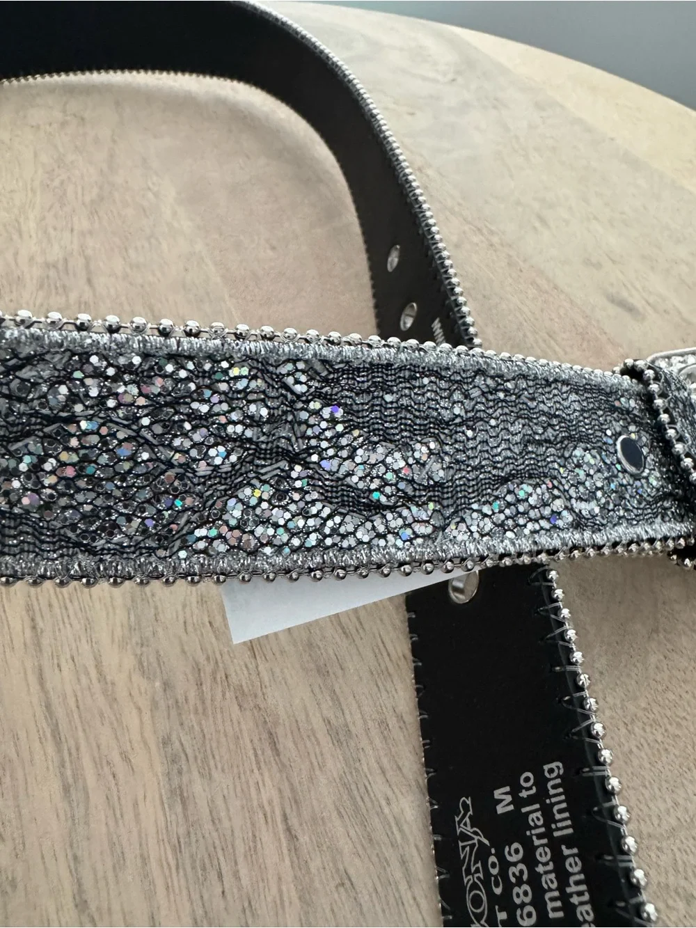 Nocona Western Belt Womens Glitter Lace Overlay Large New